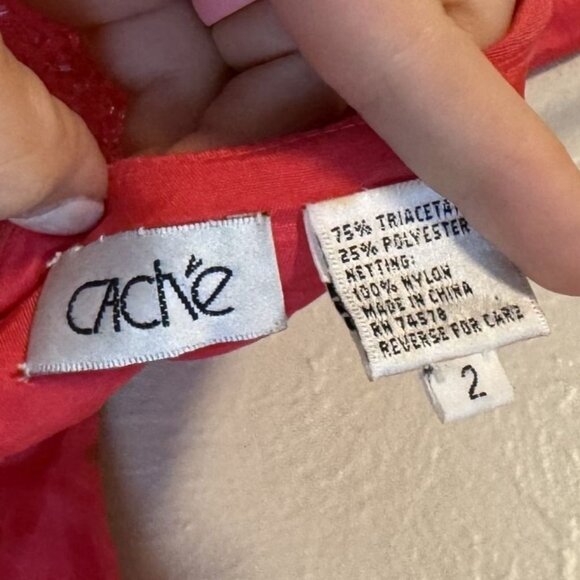 Vintage Cache Pink Beaded Maxi Dress Size 2 - Picture 10 of 10